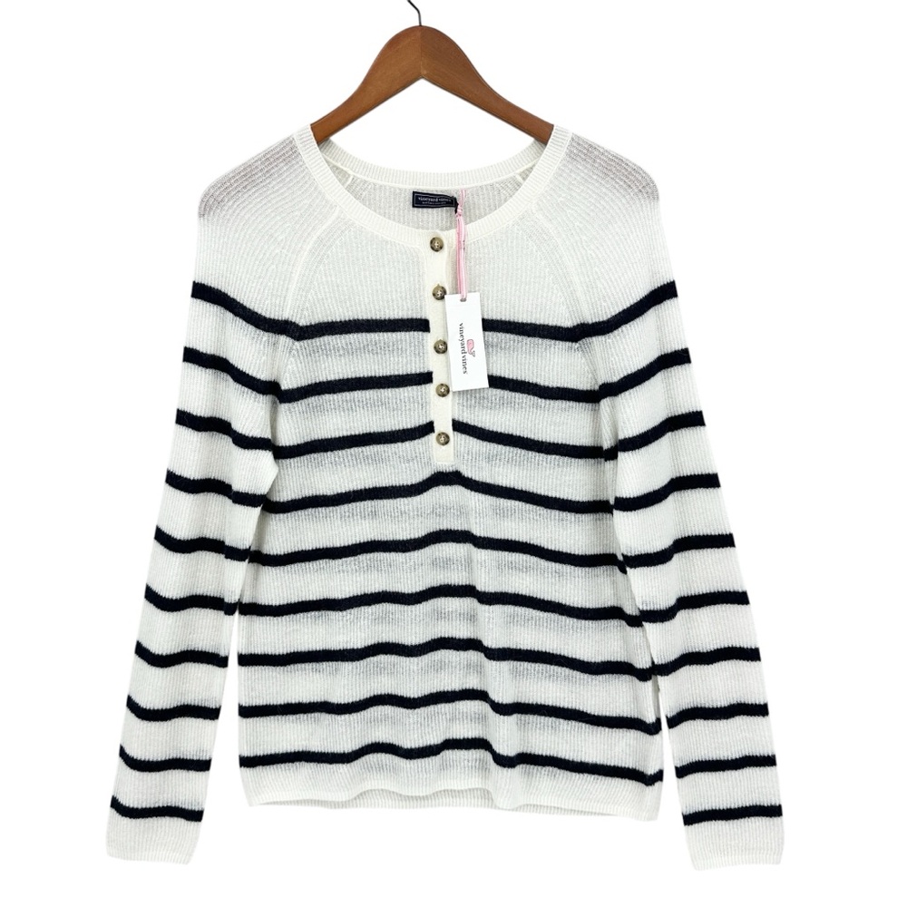 New VINEYARD VINES Sweater Ribbed Henley Merino Wool Alpaca Blend